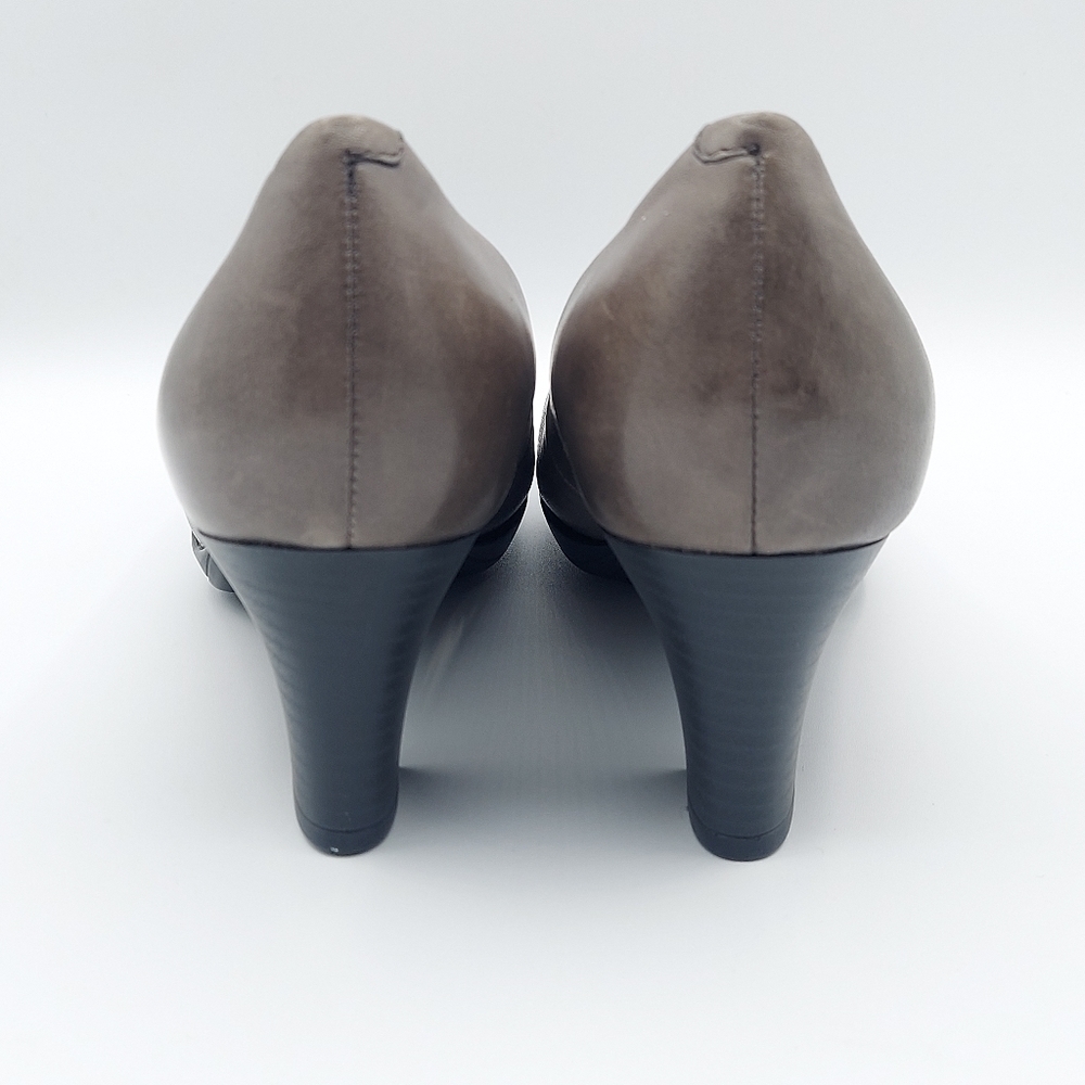 Earth Tamarack Dark Gray Leather Padded Insoles Pumps Heels Size 9.5B - Picture 6 of 11